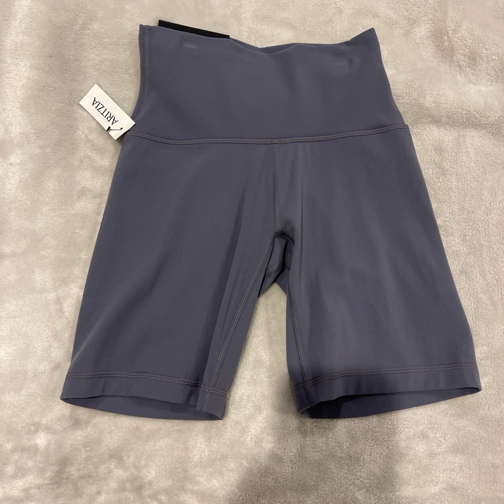 Aritzia High-Waist Bike Shorts — Slate Blue